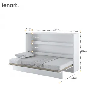 Dig-net nábytok Sklápacia posteľ Lenart BED CONCEPT BC-05 biela | 120 x 200 cm