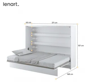 Dig-net nábytok Sklápacia posteľ Lenart BED CONCEPT BC-04 biela | 140 x 200 cm