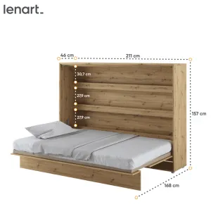 Dig-net nábytok Sklápacia posteľ Lenart BED CONCEPT BC-04 dub artisan | 140 x 200 cm