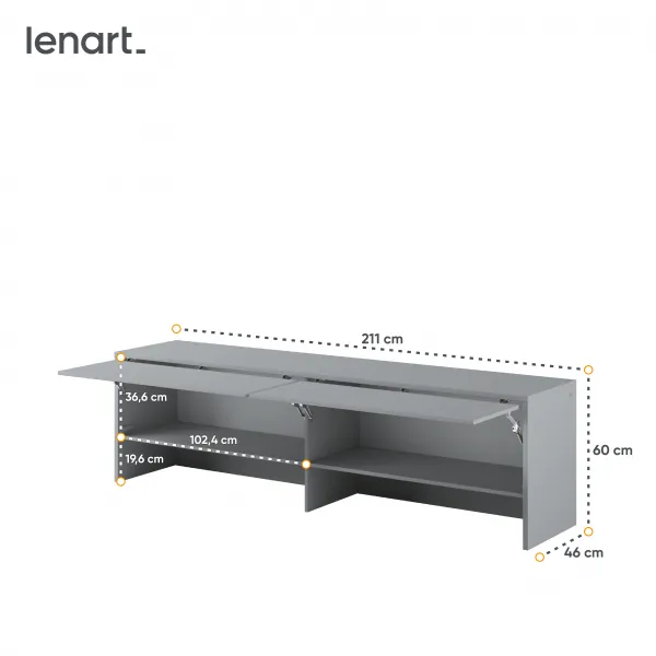 Dig-net nábytok Nadstavec pre sklápaciu posteľ Lenart BED CONCEPT BC-09 | sivá