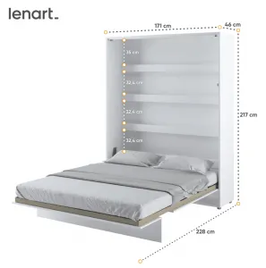 Dig-net nábytok Sklápacia posteľ Lenart BED CONCEPT BC-12 biela | 160 x 200 cm