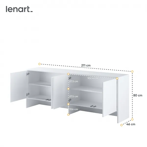 Dig-net nábytok Nadstavec pre sklápaciu posteľ Lenart BED CONCEPT BC-10 | biela