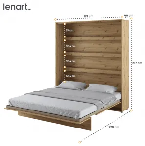 Dig-net nábytok Sklápacia posteľ Lenart BED CONCEPT BC-13 dub artisan | 180 x 200 cm