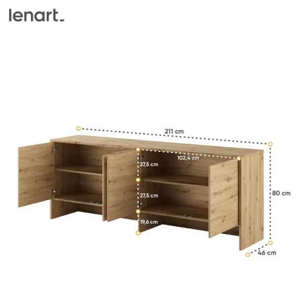 Dig-net nábytok Nadstavec pre sklápaciu posteľ Lenart BED CONCEPT BC-10 | dub artisan