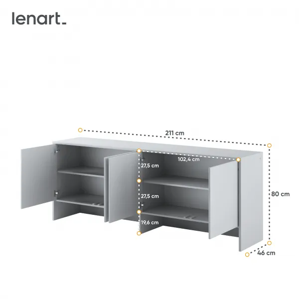 Dig-net nábytok Nadstavec pre sklápaciu posteľ Lenart BED CONCEPT BC-10 | sivá