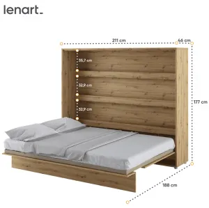 Dig-net nábytok Sklápacia posteľ Lenart BED CONCEPT BC-14 dub artisan | 160 x 200 cm