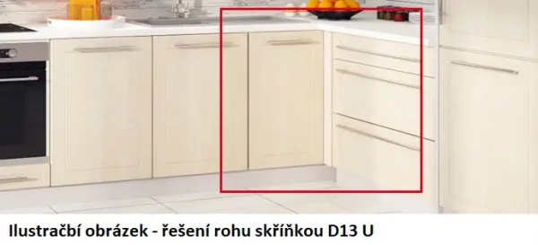 ArtExt Kuchynská skrinka spodná rohová, D13U Quantum Farba korpusu: Grey