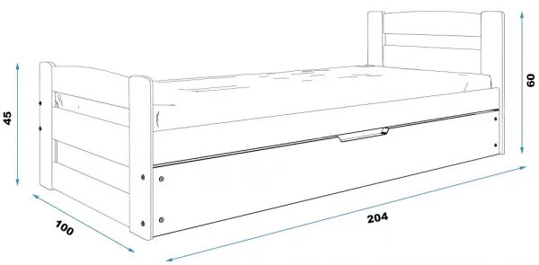 BMS Detská posteľ ERNI | 90 x 200 cm Farba: Borovica