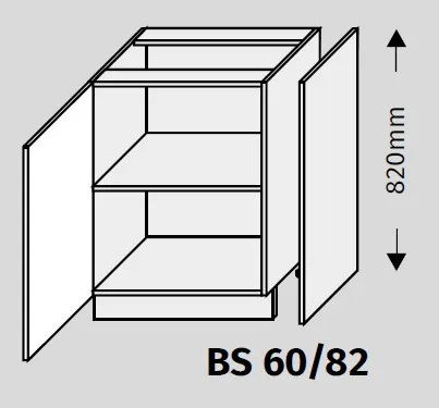 ArtExt Double system BS 60/82 ku kuchynským linkám Farba korpusu: Grey