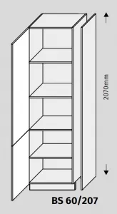 ArtExt Double system BS 60/207 ku kuchynským linkám Farba korpusu: Grey