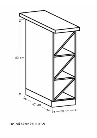 Tempo Kondela Kuchynská linka Provance Provance: Spodná skrinka D40S4 - 40x82x47 cm