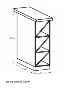 Tempo Kondela Kuchynská linka Provance Provance: Spodná skrinka D40S4 - 40x82x47 cm