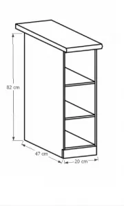 Tempo Kondela Kuchynská linka Provance Provance: Spodná skrinka D40S4 - 40x82x47 cm