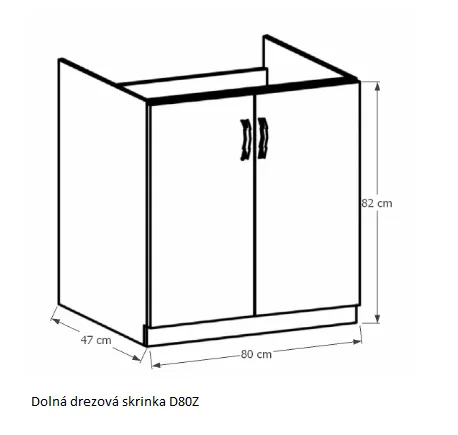 Tempo Kondela Kuchynská linka Provance Provance: Spodná skrinka D40S4 - 40x82x47 cm