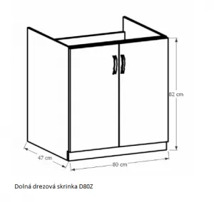 Tempo Kondela Kuchynská linka Provance Provance: Spodná skrinka D40S4 - 40x82x47 cm