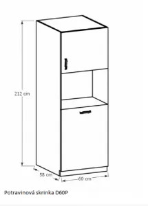 Tempo Kondela Kuchynská linka Provance Provance: Spodná skrinka D40S4 - 40x82x47 cm