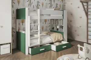 ArtBed Detská poschodová posteľ GASPAR | 80 x 180 cm Prevedenie: Morenie - Farba