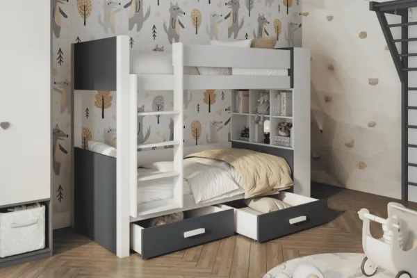 ArtBed Detská poschodová posteľ GASPAR | 80 x 180 cm Prevedenie: Morenie - Farba