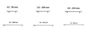 ArtExt Úchyt RELING Typ: RELING U1  - 96 mm