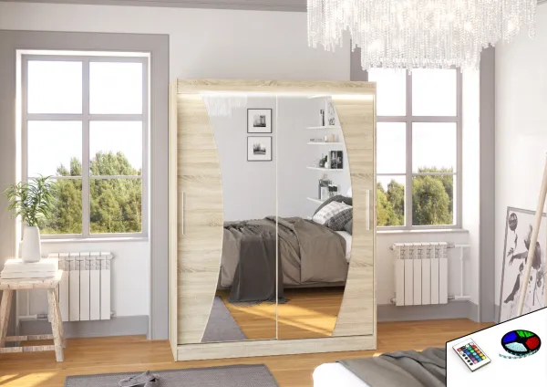 ArtAdrk Šatníková skriňa MODESTO | 150 cm Farba: Biela