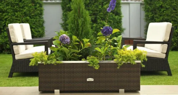 ArtSG Ratanový kvetináč SG03046 | alu | 46x46x46 Farba: RD04 čierna