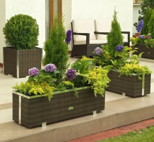 ArtSG Ratanový kvetináč SG03170 | 70 x 38 x 40 Farba: RD03 sivá