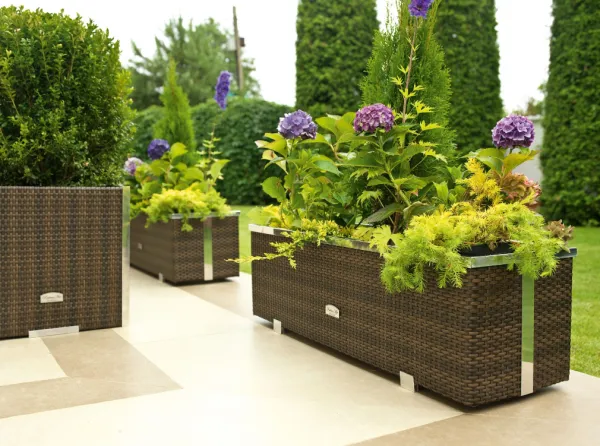 ArtSG Ratanový kvetináč SG03046 | alu | 46x46x46 Farba: RD04 čierna