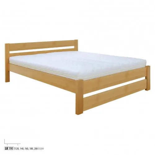 Manželská posteľ - masív LK190 | 140cm buk Morenie: Jelša - skladová zásoba 1 ks