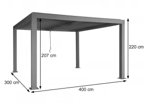 Hliníková záhradná pergola 400 x 300 cm