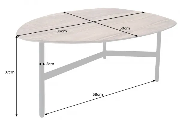 Konferenčný stolík DARTELU Dekorhome 86 cm