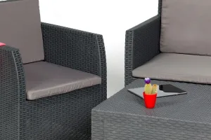 TOOMAX DIANA 4 SEATER záhradný plastový set - grafit