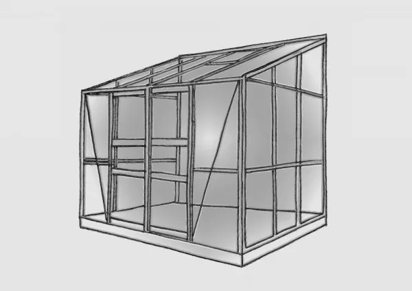 Skleník k stene VITAVIA IDA 5200 polykarbonát zelený Dekorhome Polykarbonát 4 mm
