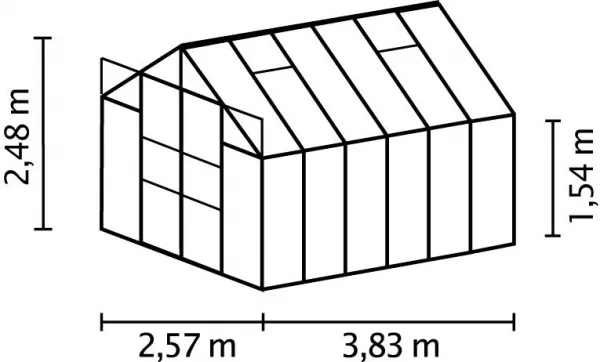 Skleník URANUS 9900 polykarbonát čierna Dekorhome Polykarbonát 6 mm