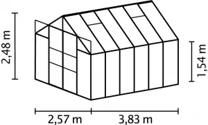 Skleník URANUS 9900 polykarbonát čierna Dekorhome Polykarbonát 6 mm