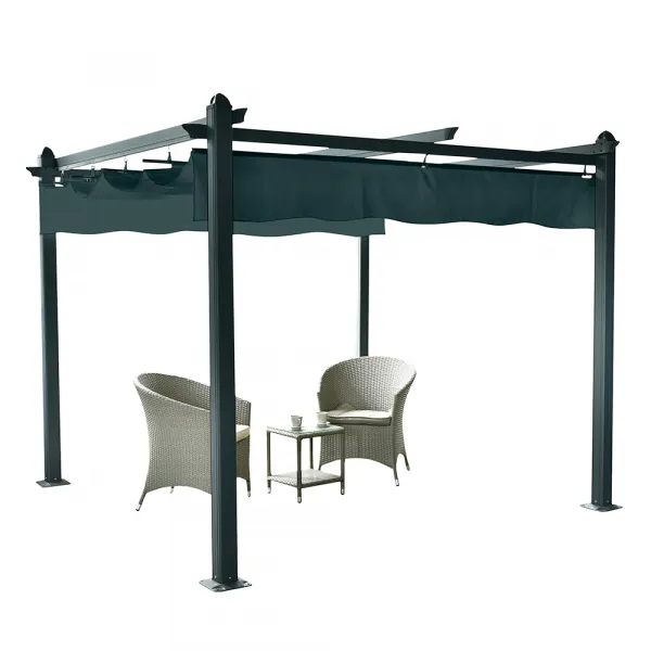 Luxusná pergola s posuvnou strechou, hliník, grafit, PEPY LUX