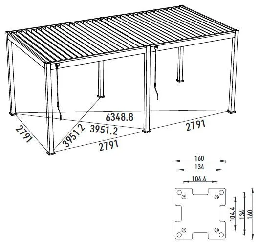 Bioklimatická pergola INTRO PLUS 6x3 m Rojaplast