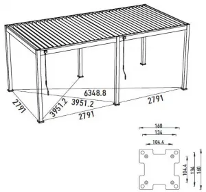 Bioklimatická pergola INTRO PLUS 6x3 m Rojaplast