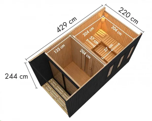 Vonkajšia fínska sauna MIRAMAR Lanitplast