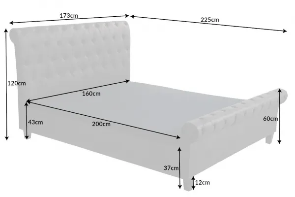 Chesterfield posteľ NEIT Dekorhome 160 x 200 cm