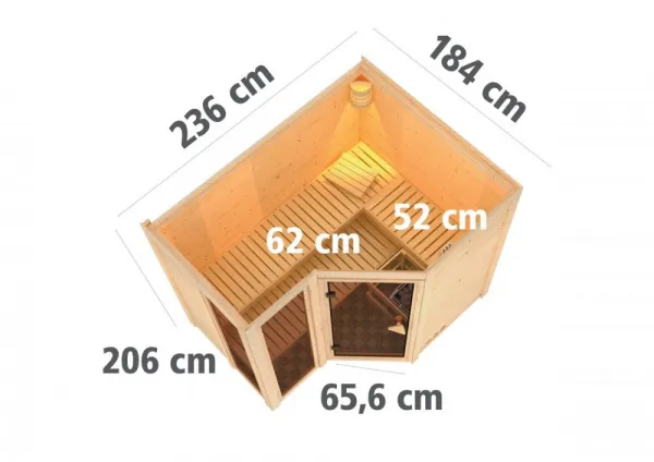 Interiérová fínska sauna AMARA Lanitplast