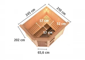 Interiérová fínska sauna AMALIA 3 Lanitplast