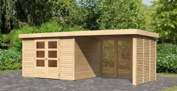 Drevený záhradný domček ASKOLA 5 s prístavkom  Lanitplast