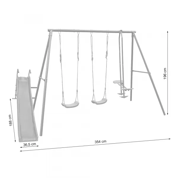Záhradná detská hojdačka so šmykľavkou 177 cm