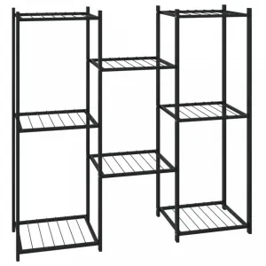 vidaXL Stojan na kvety 83x25x80 cm čierny kovový