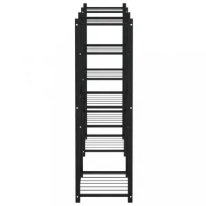 vidaXL Stojan na kvety 83x25x80 cm čierny kovový