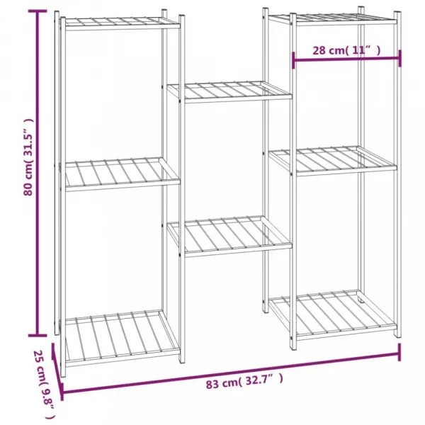 vidaXL Stojan na kvety 83x25x80 cm čierny kovový