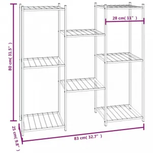 vidaXL Stojan na kvety 83x25x80 cm čierny kovový