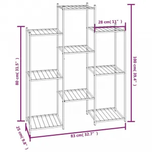 vidaXL Stojan na kvety 83x25x100 cm čierny železný