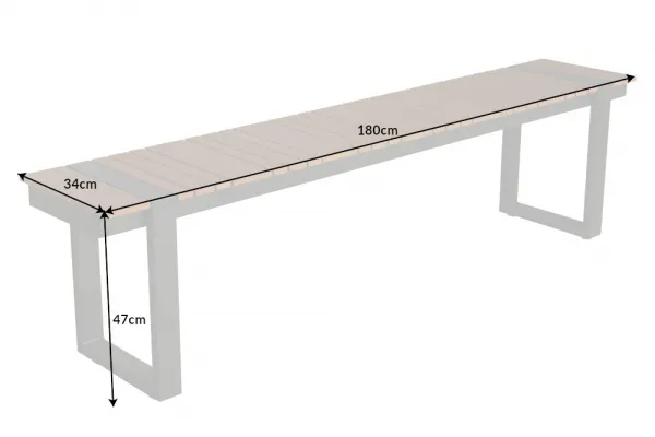 Záhradná lavica ATHENA LOUNGE Dekorhome 180 cm