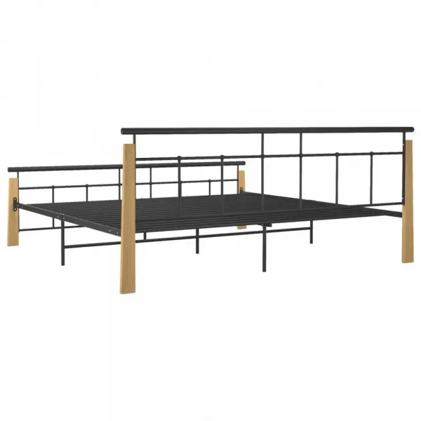 Posteľ kov / masívny dub Dekorhome 100 x 200 cm